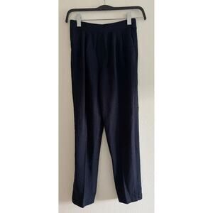 St. John Navy Blue Knit Ankle Trouser Pull On Pants Size 10